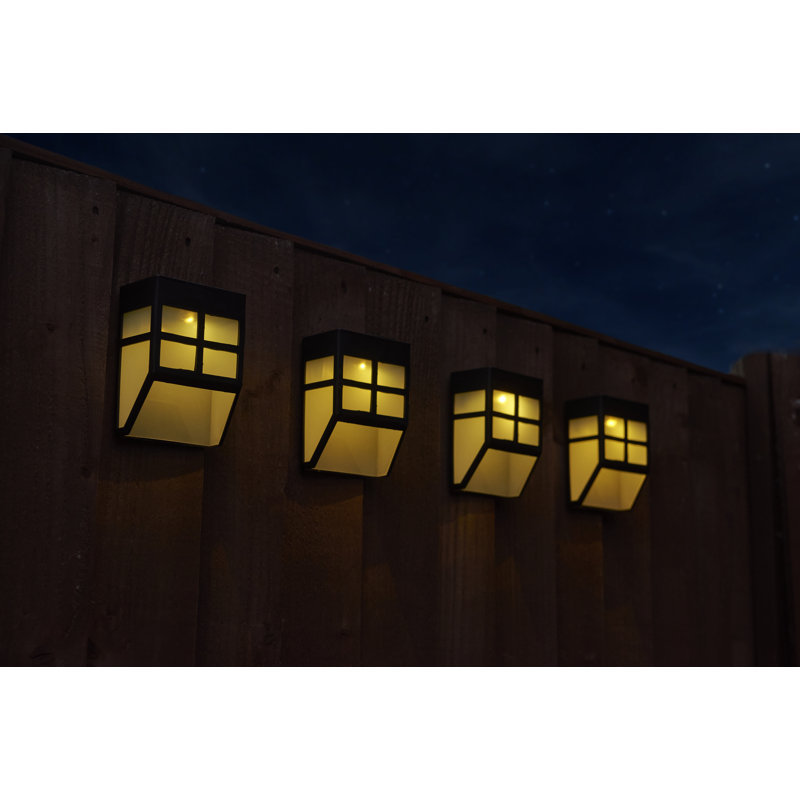 Pack of 4 Ayzaria Black LED Solar Fence Lights