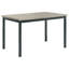 5, style transitionnel, structure en métal noir, sièges 4, table rectangulaire en bois patiné, noir décontracté, surface rustique thermolaquée