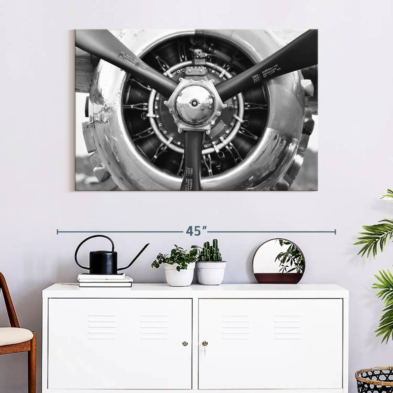 Impression sur toile d'hélice d'avion, H 26 po x l 39 po x P 1,25 po