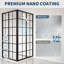 Cabine de douche d'angle à double cadre 36 po x 36 po x l 36 po x H 36 po avec verre trempé transparent de couleur noir mat de 1/4 po (6 mm) et finition à lignes