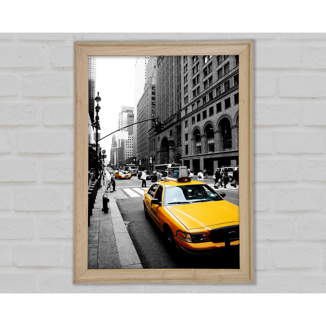 New York City Taxi Cab auf B N W - Druck