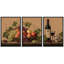 «Rustic Grape Apple Wine Still Life», art de la salle à manger, impression sur toile encadrée, 3 pièces-131522195-131522196