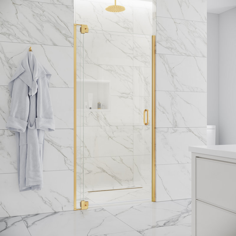 Flex X Duo - Porte de douche pivotante sans cadre 36 x 72 po 3/8 po et 5/16 po Flex X Duo, Or satiné