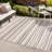 Clarisabel Wavy Stripe Modern Cream/Dark Gray Indoor/Outdoor Rug-69807550