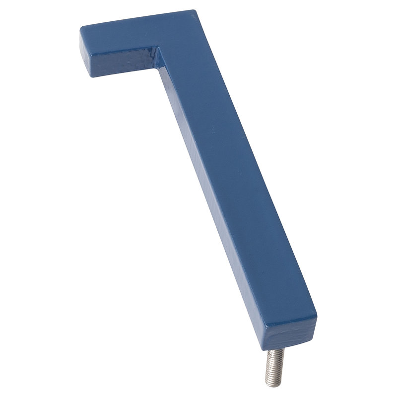 6'' H Metal Floating Mount House Number, Sea Blue, 1