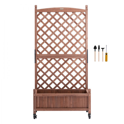 Lit de jardin surélevé avec treillis, jardinières pour l'extérieur en bois surélevé 30 "x 13" x 61,4 "