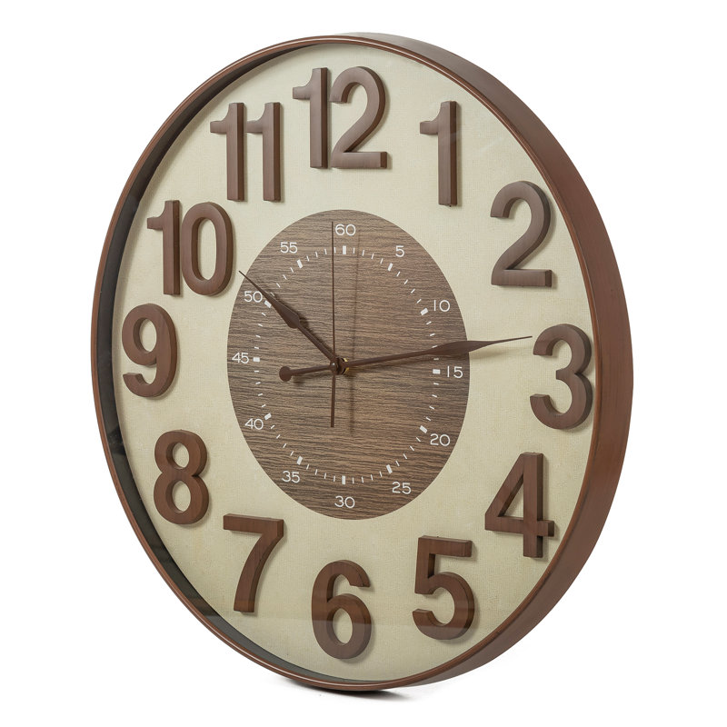 Analog Wall Clock, Brown