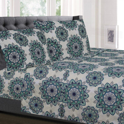 Mandala Ashley Printed Microfiber Sheet Set