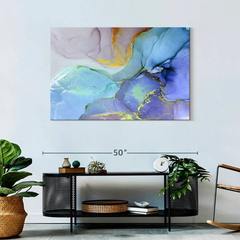 Avery Light Marble Abstract, 30" H x 45" W