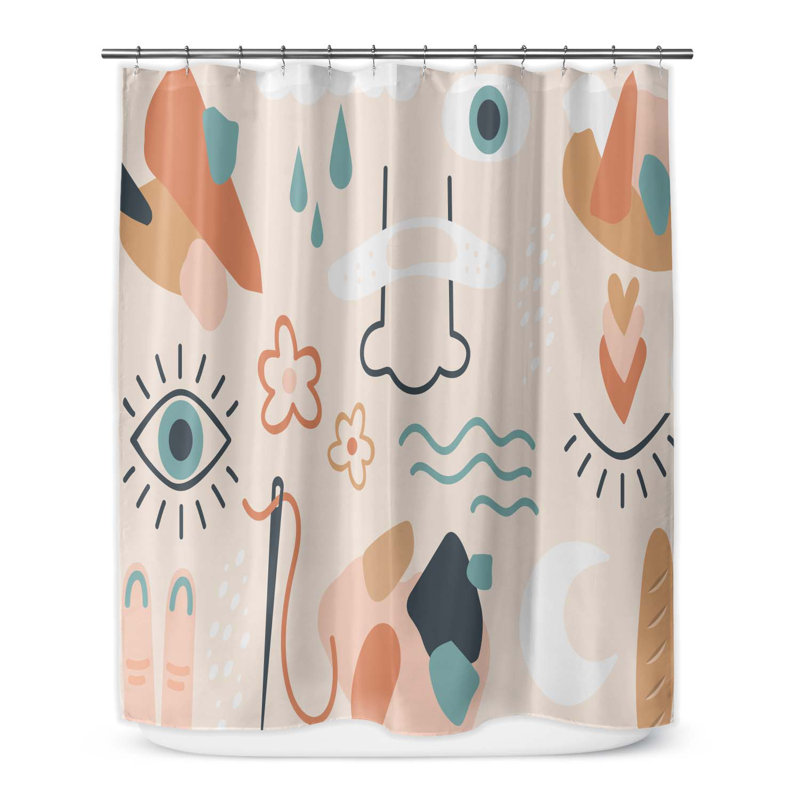 Abstract Shower Curtain, 90" H x 70" W