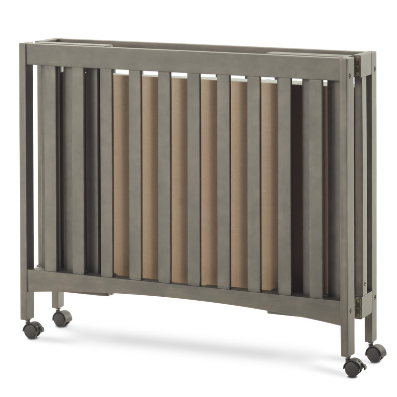 Mini lit de bébé portatif avec matelas London, Gris Dapper