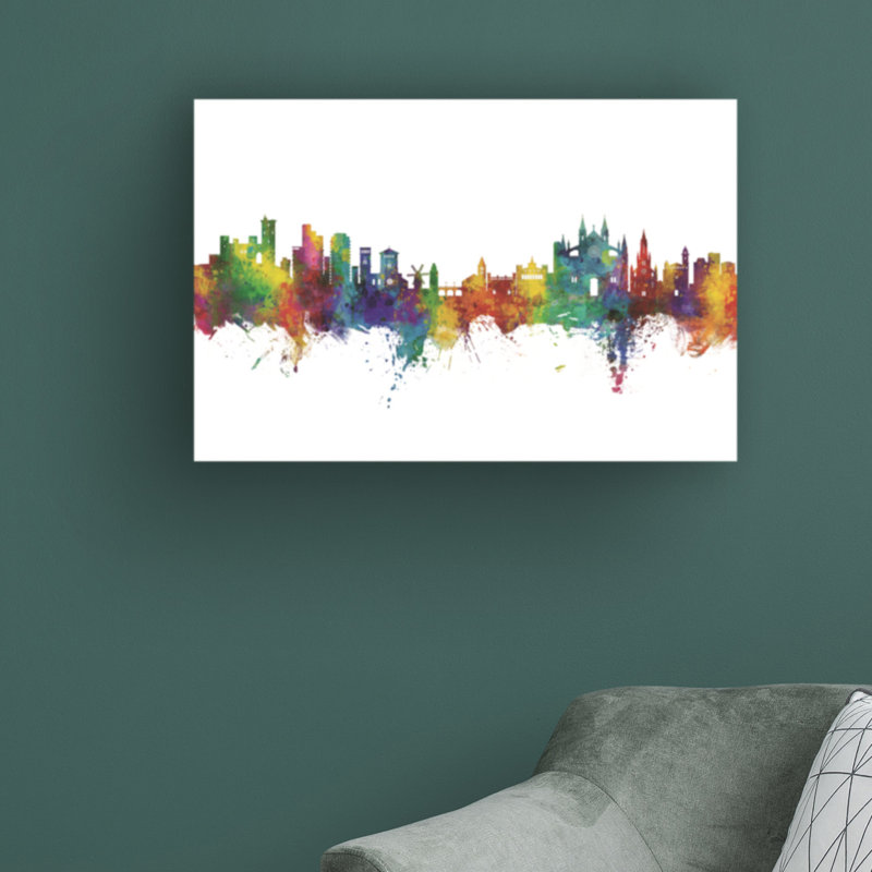 Impression sur toile tendue, "Palma de Majorque, Espagne" par Michael Tompsett, H 30 po x l 47 po x P 2 po
