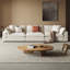 Causeuse-coussin modulaire en velours blanc crème