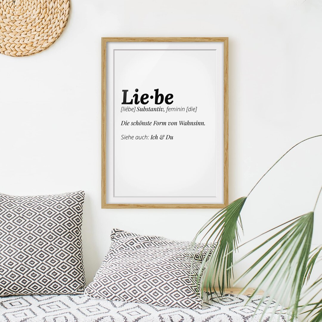 Gerahmtes Papierbild Die Definition von Liebe