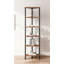 Bibliothèque de coin industrielle à 6 niveaux avec structure en métal, tablette murale peu encombrante pour petits espaces, présentoir pour salon et chambre à coucher-610383628