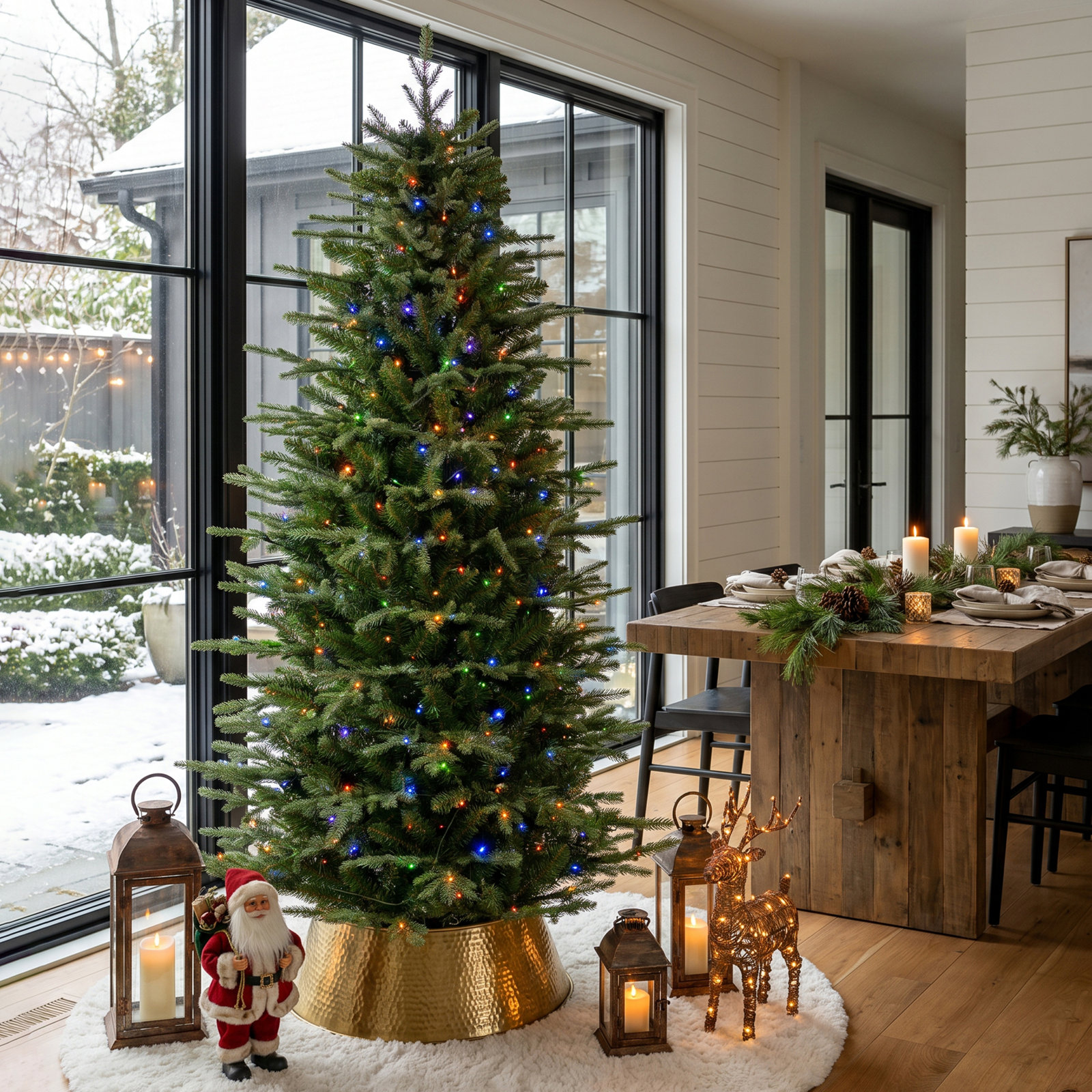 Slim Pre-Lit Fir Christmas Tree, 6' H