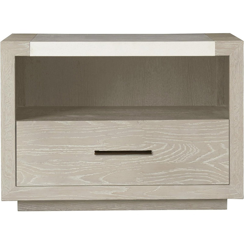 1 - Drawer Nightstand, Gray/White