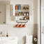 Armoire de salle de bain murale avec barre à serviettes, armoire de rangement au-dessus de la toilette avec 2 portes et tablette réglable pour salle de bain, cuisine, salle de lavage