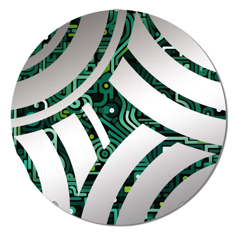 Miroir décoratif Green Techno Fusion Maze - Center Wave, 23,6 po x 23,6 po