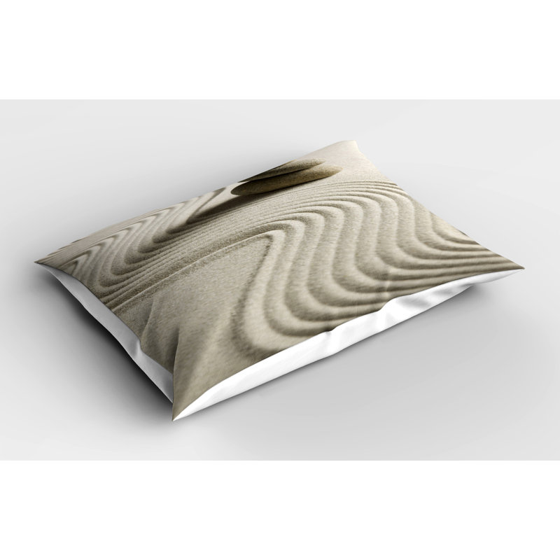 Ambesonne Rock Pillow Sham 2 Pack Stack of Stones Balanced Theme Taupe Dust, 20"H x 26"W