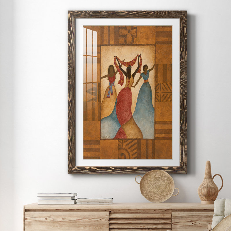 Rythme - peinture encadrée, Encadré de bois de noyer, H 37,5 po x l 27,5 po x P 1,5 po