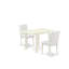 L'ensemble de table de cuisine 3 pièces comprend une table de salle à manger rectangulaire avec Dropleaf et 2 chaises Parsons en similicuir blanc, lin blanc-1439909366-1440201862-1365608949