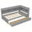 L-shaped Bookcases Bed with Power Outlets, USB Charging Ports,Two Drawers-1487177605-1487177610