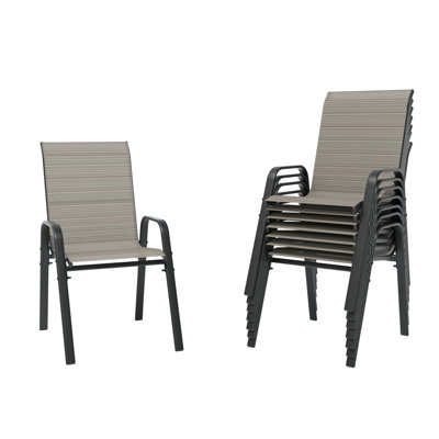 Galvanized Iron Frame Textilene Outdoor Patio Dining Chair