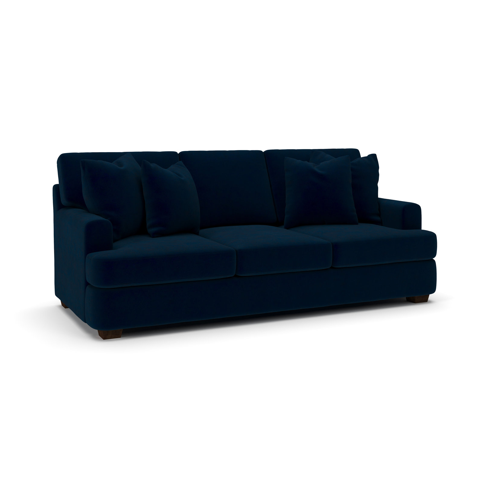 Emilio 90'' Upholstered Sofa, Bella Ink Blue Performance Velvet