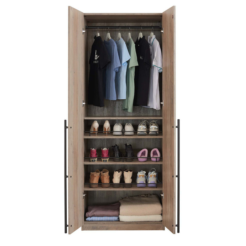 Armoire-penderie 32 "en gris rustique Lee, Gris