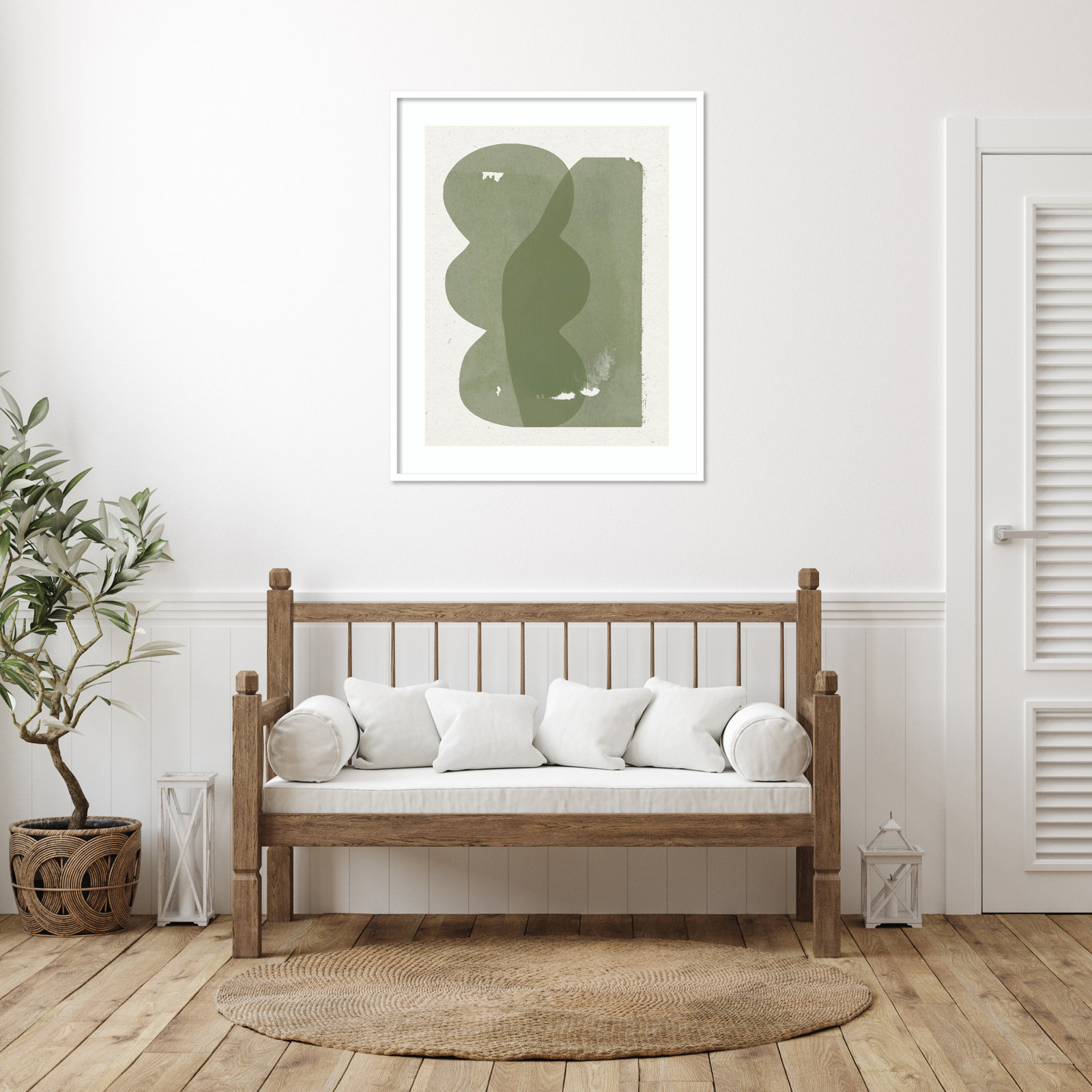 Nirvan "Figurative Composition" Print, White, 41" H x 33" W