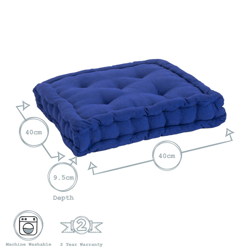 Nicola Spring - French Mattress Seat Cushion - 40cm, Blue