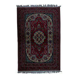 Hand-Knotted High-Quality Dark Red Area Rug
