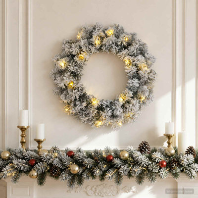 vidaXL Christmas Wreath PVC Indoor Holiday Wall Wreath Christmas Garland