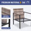 Chaise de salle à manger d'extérieur brun clair en osier avec structure en acier et coussins-902762418