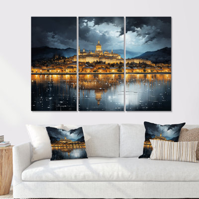 French City Of Lyon Landscape - France Canvas Art Set