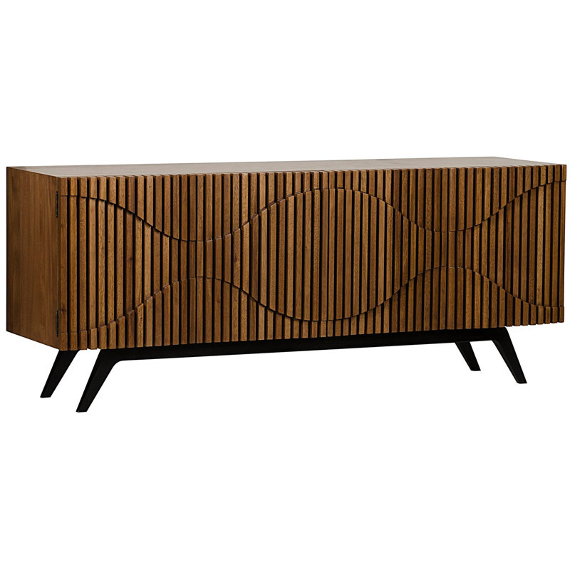 Illusion 78'' W Solid Wood Buffet, Dark Walnut