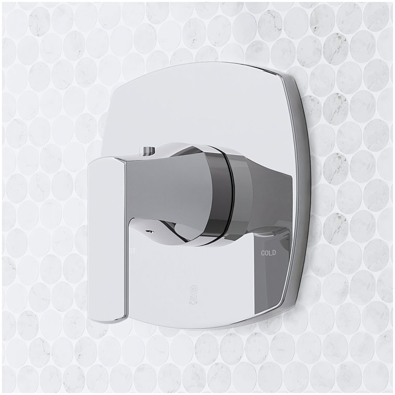 Sefina Thermostatic Shower Valve Trim and 3/4" Rough-In Valve - Chrome, Chrome