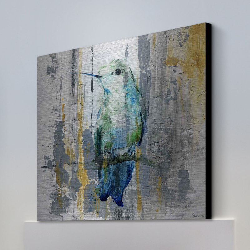 Blue Songbird by Parvez Taj - Print on Metal, 24" H x 24" W 