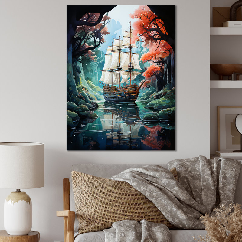 «Isle of Illusion Pirate Boat II», reproduction sur toile tendue, H 44 po x l 34 po x P 1,5 po