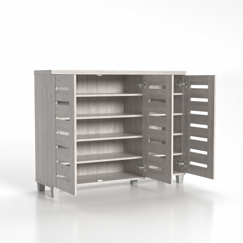 Alcester Lismore Shoe Storage Cabinet Up to 20 Pairs, Gray