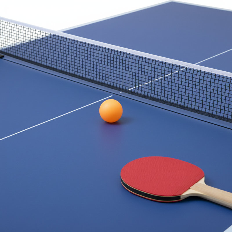 Ensemble de table de ping-pong pliable et portable de 8 pieds pour jeux d'intérieur, comprenant un filet, 2 raquettes et 3 balles