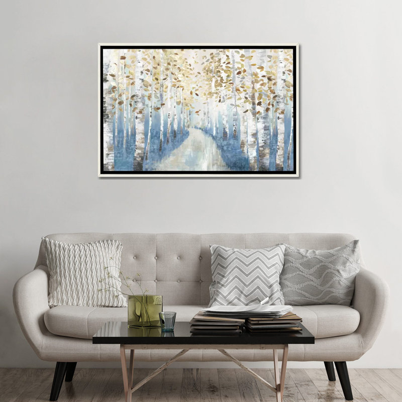 New Path I, H 32 po x l 48 po x P 1,5 po, Encadrement blanc vieilli, Pas de tapis