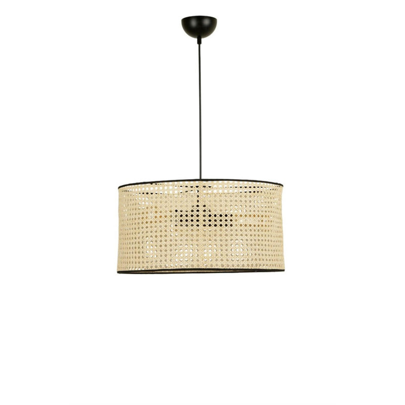 Luminaire suspendu cylindrique à 1 lumière Jacqui, Beige