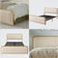 Cadre de lit élégant en métal doré moderne avec tête de lit tapissier courbée et rangement sous le lit - Grand, beige-428735341-428735342