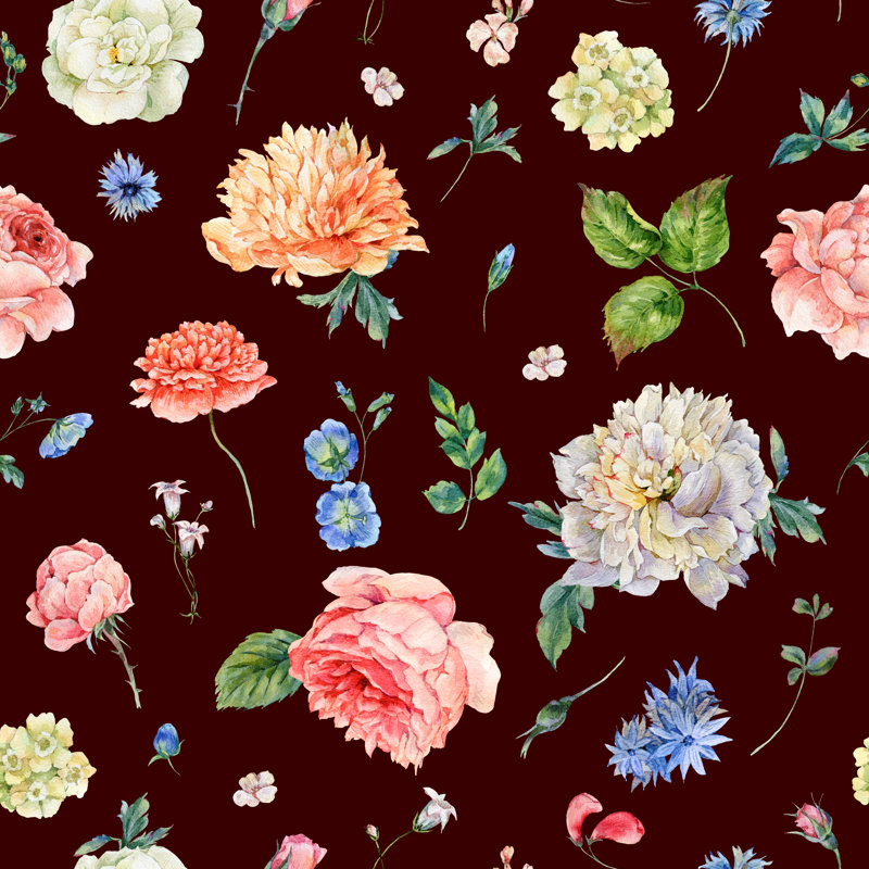 Blooming Peonies, Roses by Varvara Kurakina - Wrapped Canvas Print, 30cm H x 30cm W x 3.8cm D