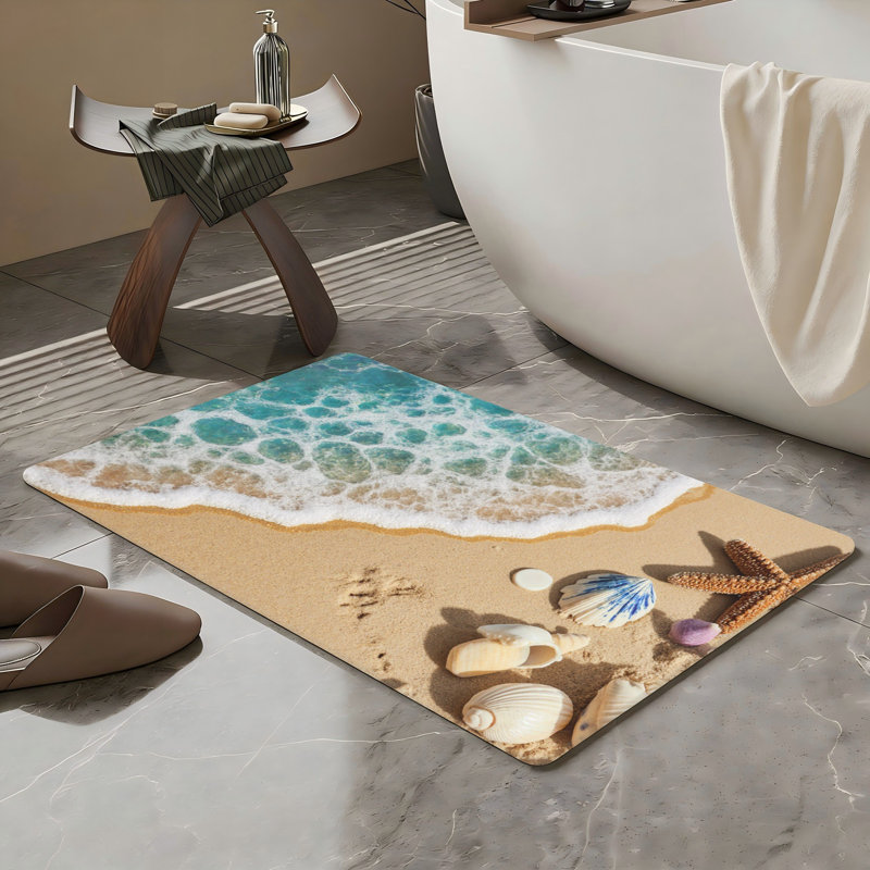 Tapis pour salle de bain Coastal Beach Shell, 20 po x 32 po, pour salle de bain