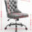 Modern Chenille Upholstered Tufted Button Home Office Chair, Adjustable Desk Chair Swivel Office Chair-99132533