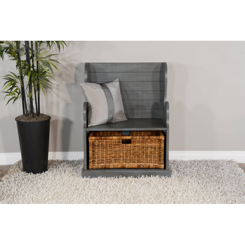 Andrew Hall Tree 31'' Wide with Bench and Shoe Storage, Blue