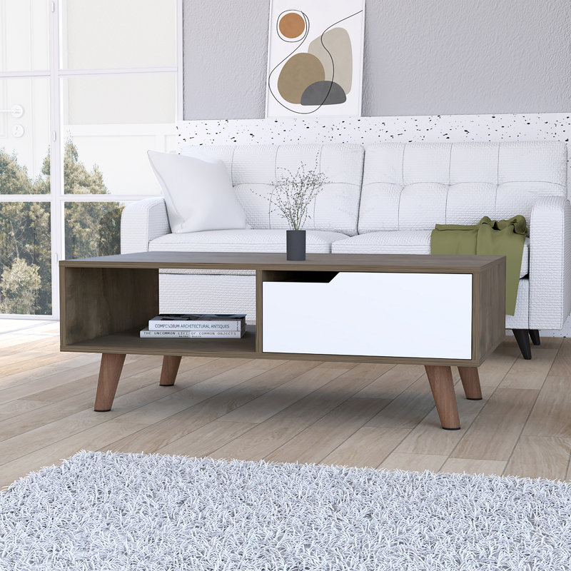 1-Drawer 1-Shelf Rectangle Coffee Table